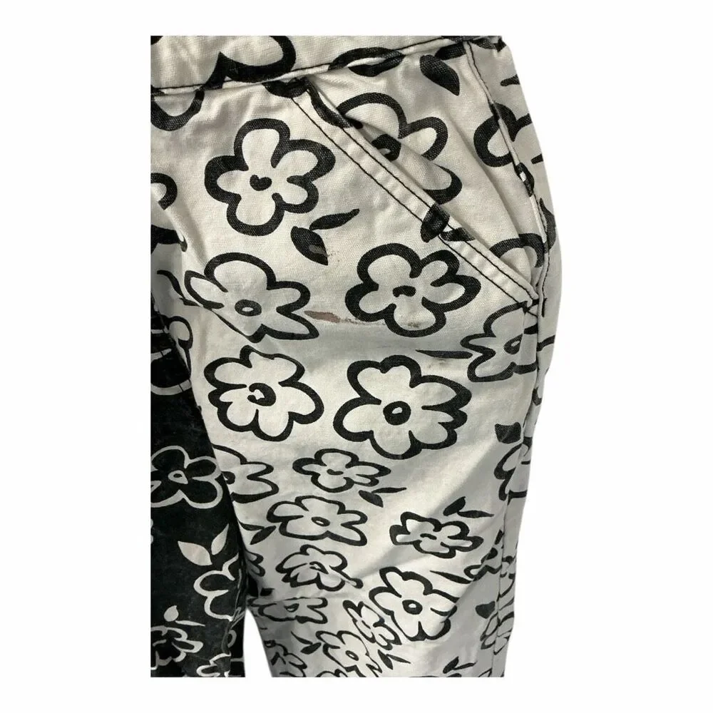 NWOT Forever 21 Women Size Small Black White Colorblock Floral Overalls Jumpsuit - Picture 2 of 5